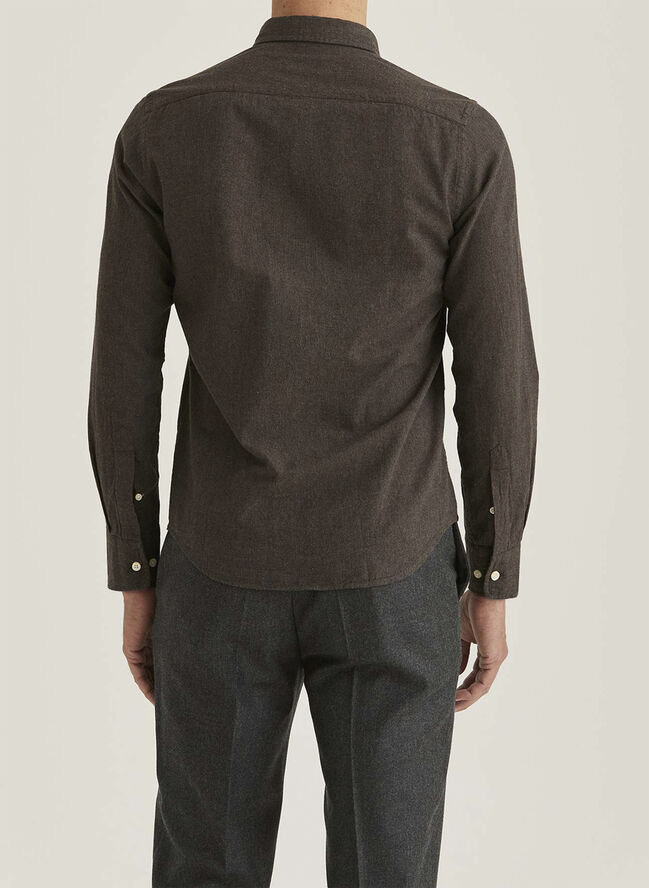 Morris Stockholm Watts Flannel Shirt - Slim Fit Brown