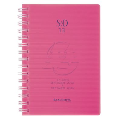 Agenda de poche spiralé Linicolor - 1 semaine sur 2 pages - 16 mois - 9 x 13 cm - disponible dans différentes couleurs - Exacompta