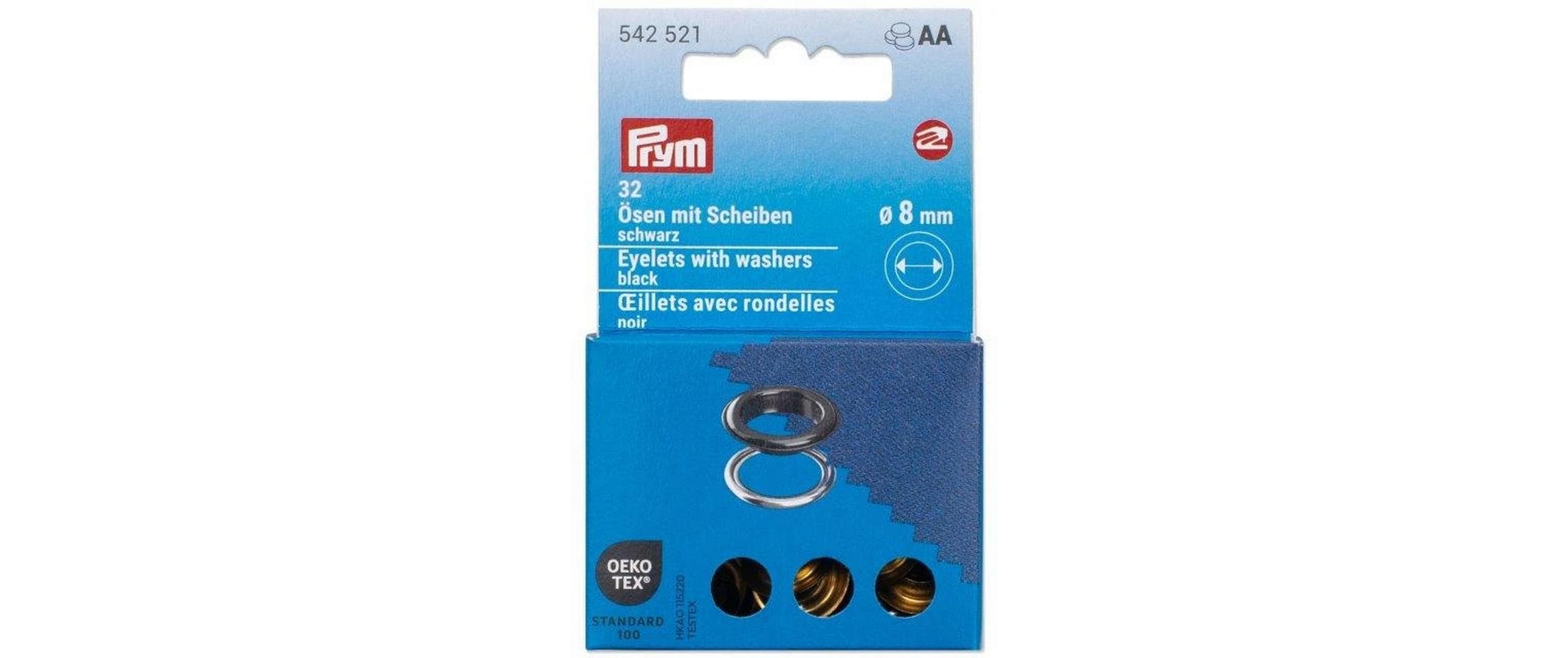 Ösen mit Scheiben, 8 mm Schwarz, SilberNähfreie Ösen