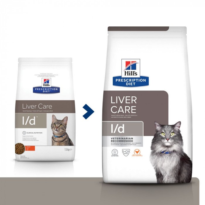 HILL'S Prescription Diet l/d Liver Care au Poulet - Croquettes pour chat