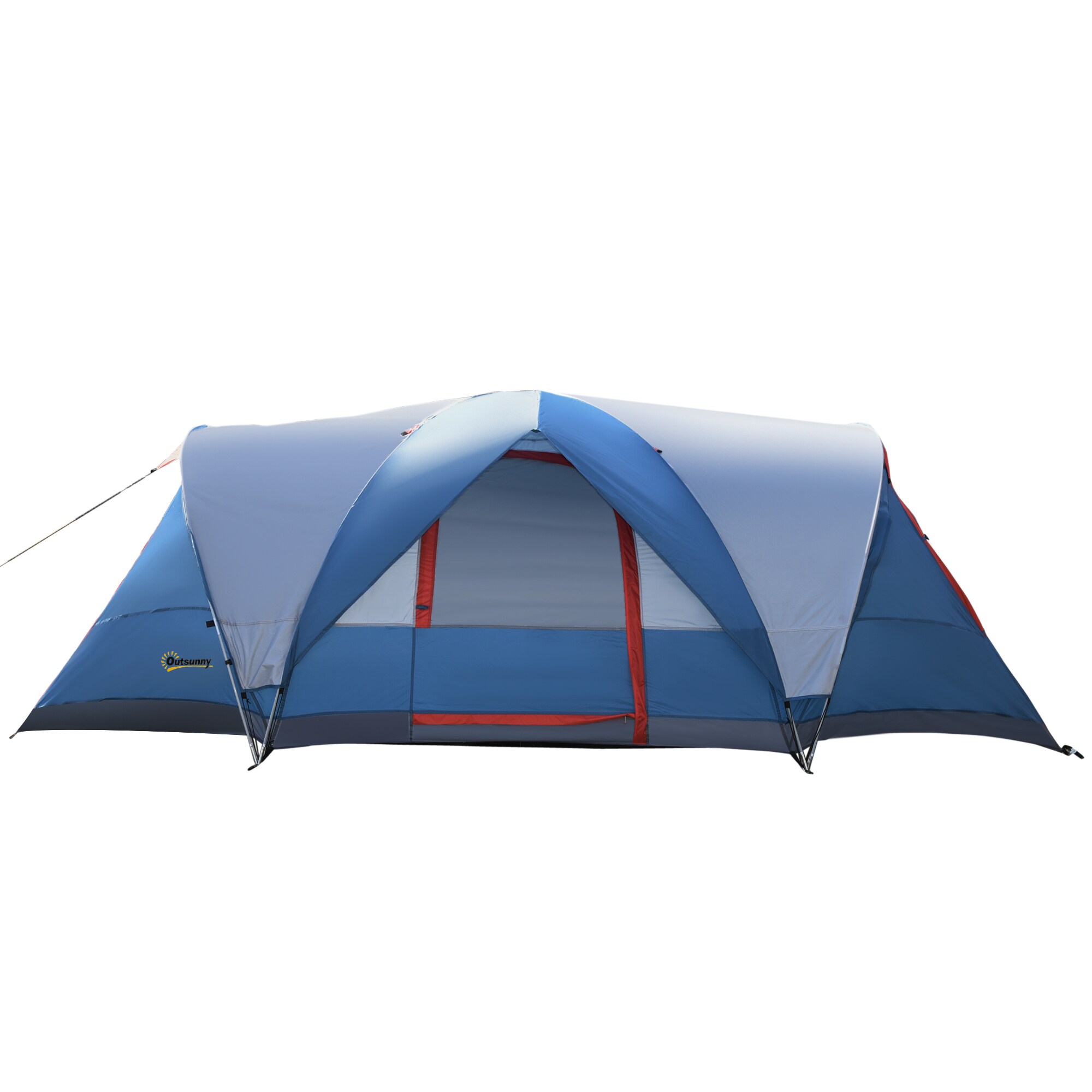 Outsunny Campingzelt mit 2 Türe blau 475L x 207B x 150H cm