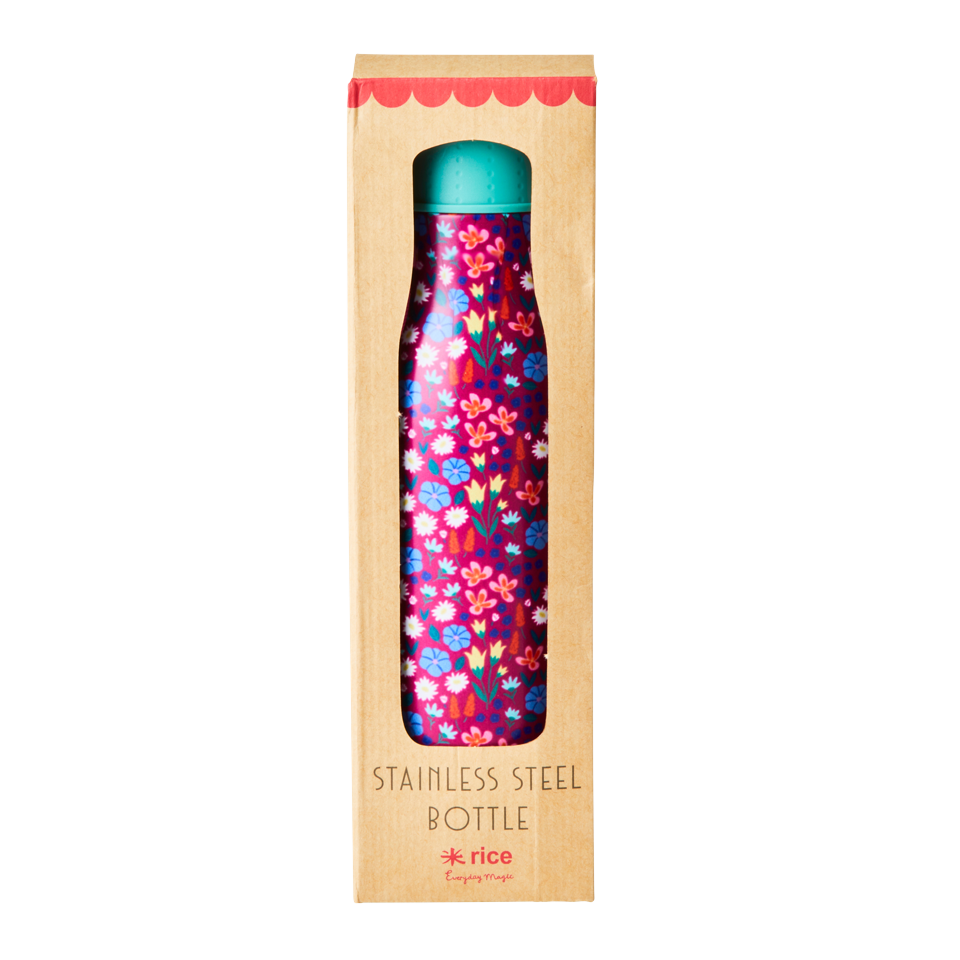 Rice - Rustfrit Stål Termo Drikkeflaske 500 ml Valmue Print