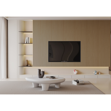 Lattenwand licht eiken 260 x 52,6 cm dikte 22 mm