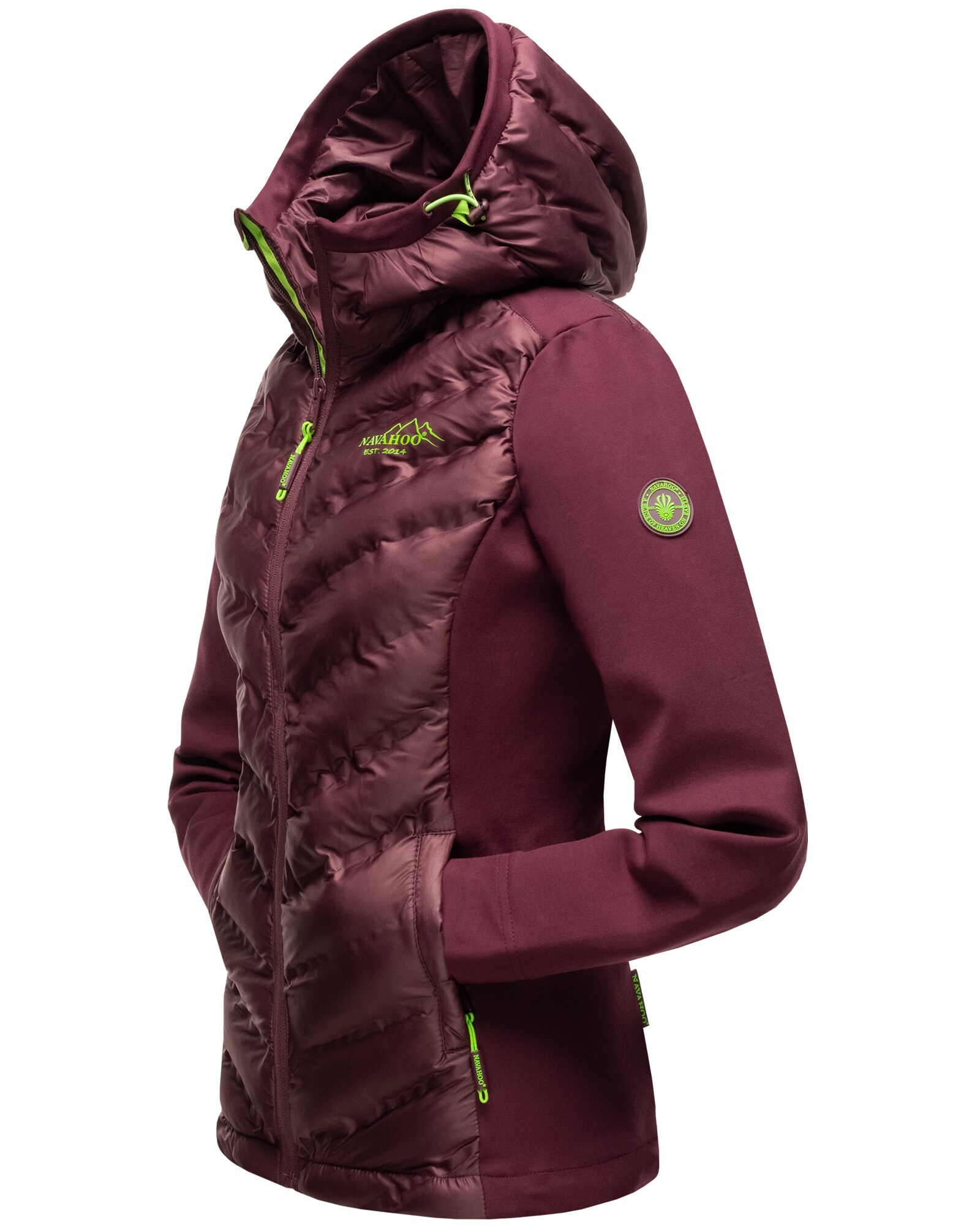 NAVAHOO Damen Stylische Outdoorjacke Übergangsjacke mit Kapuze Nimm-Mich-Mit