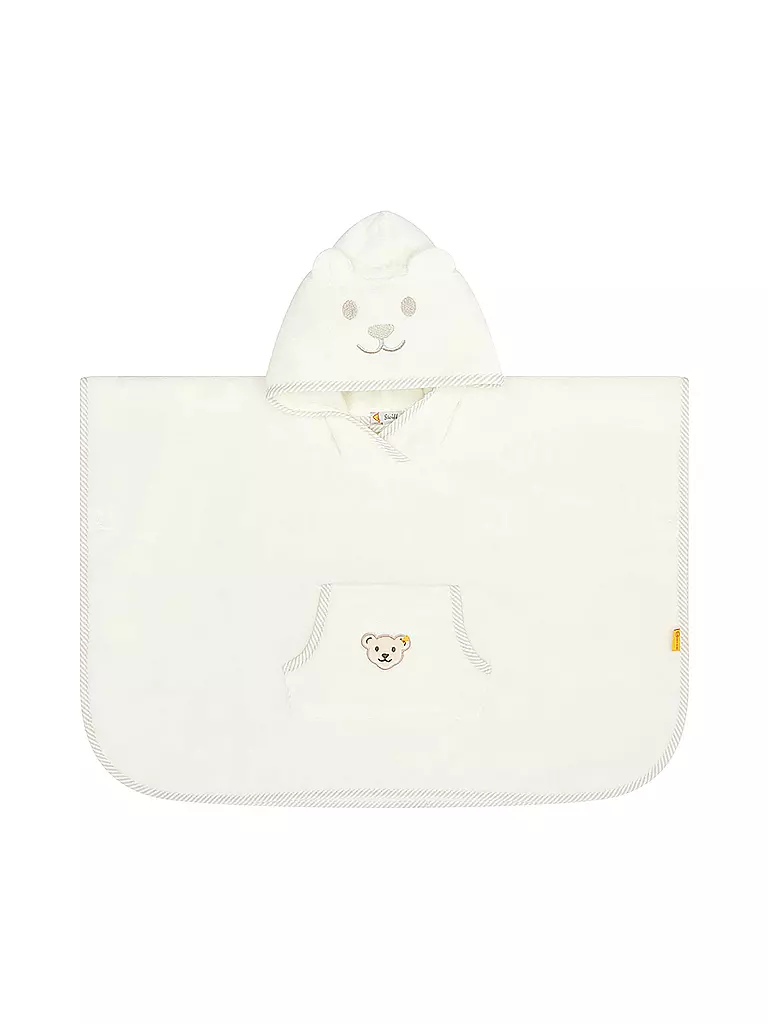 STEIFF Baby Bade Poncho  weiss
