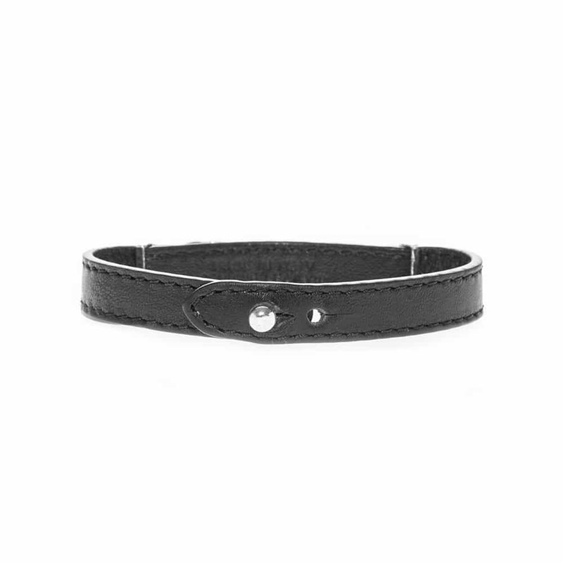 Bracelet Cuir Et Argent Design Antique Homme