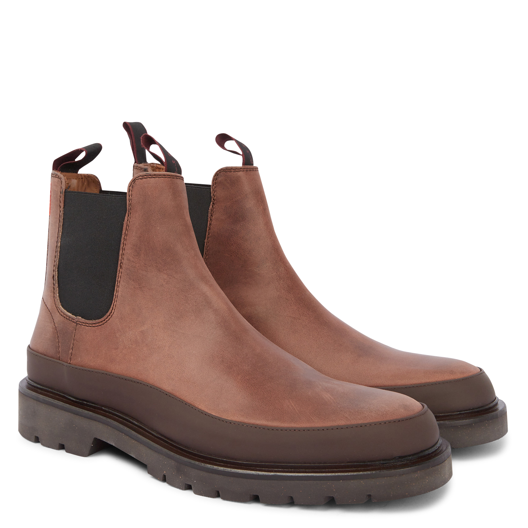Bottines en cuir lisse | Marron