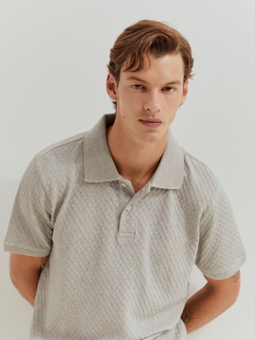 Polo malha estruturada regular fit