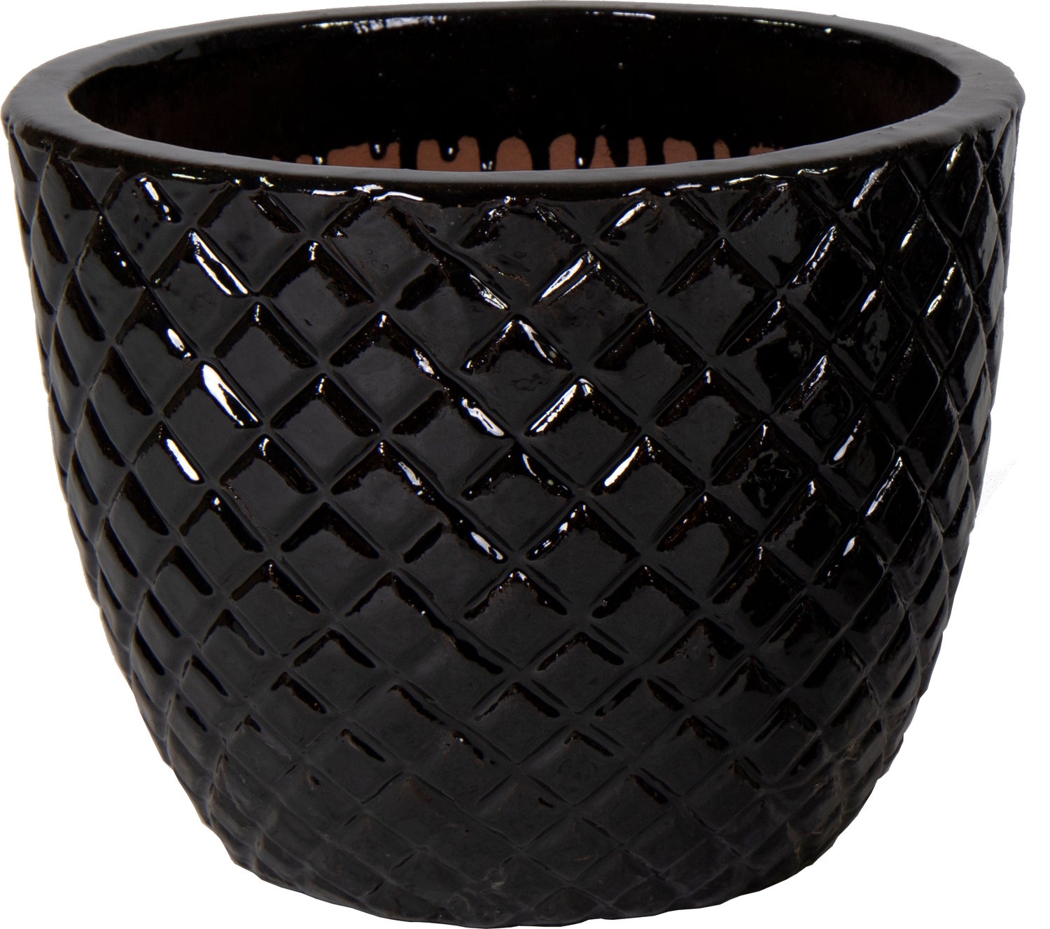 Mega Collections bloempot Glazed zwart D 48 H 38 cm