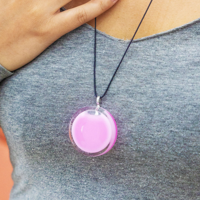 Pendentif en verre soufflé - Cachou Giga Milk