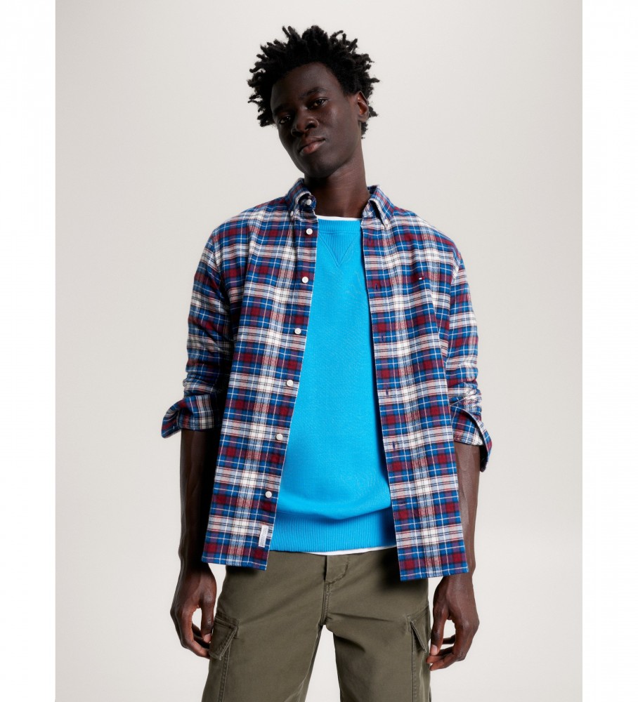 Camisa xadrez azul Tommy Hilfiger