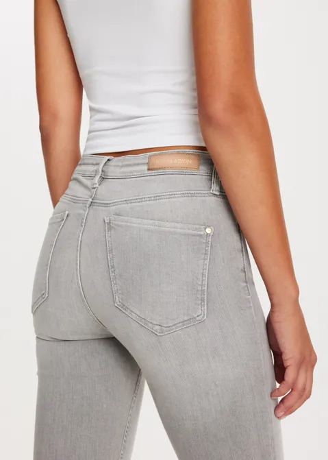 Rose mid rise skinny jeans grijs (GRS.UL)