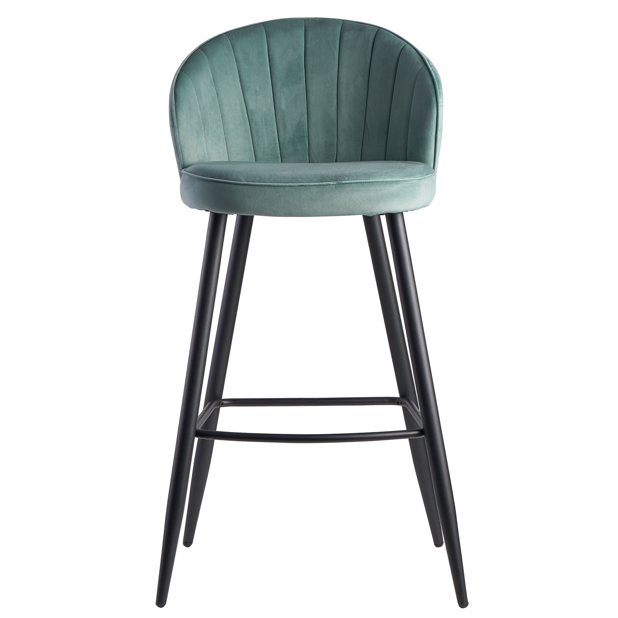 KADIMA DESIGN Barhocker ADIGE: Skandinavisches Design, Samtbezug, Metallbeine, 110 kg Belastung, Beige Farbe.