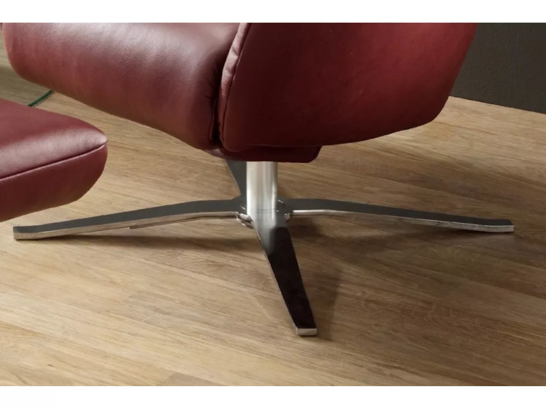 Fauteuil - Rouge cuir - RANDY