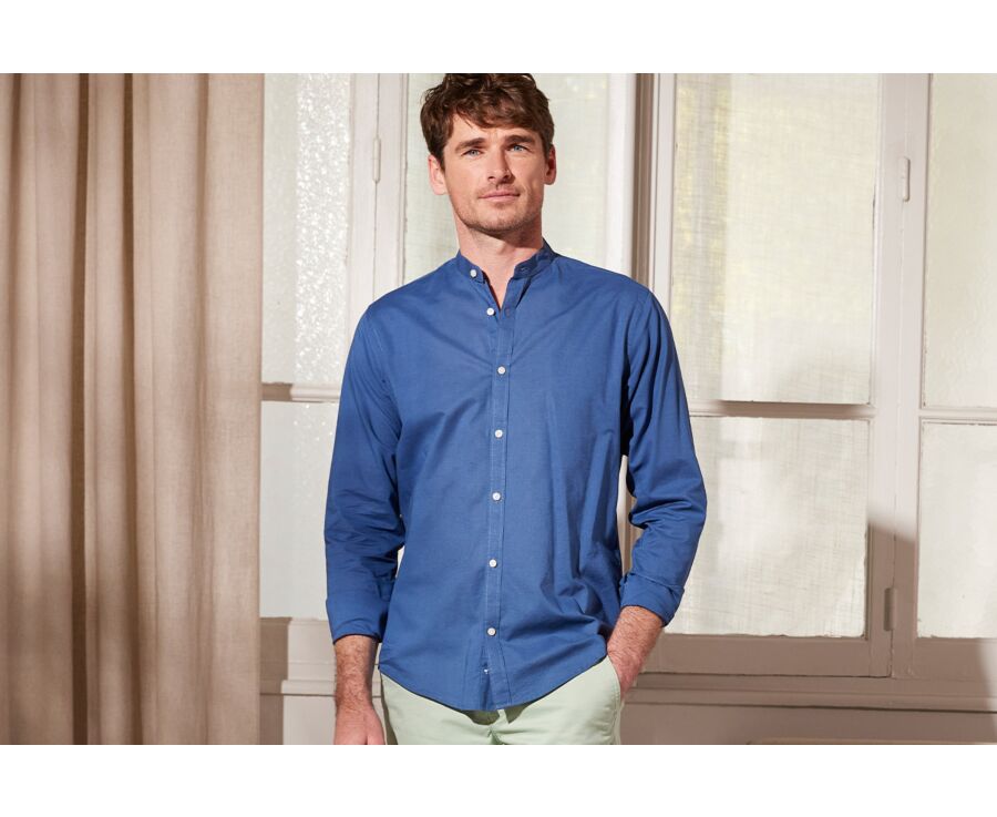 Chemise coton lin indigo unie - ELIBERT