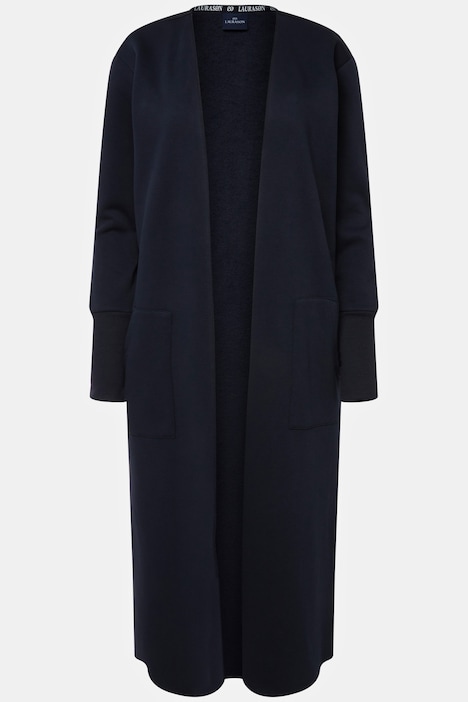 Sweat-Cardigan, Straight Fit, offene Jacke, sichtbare Nähte