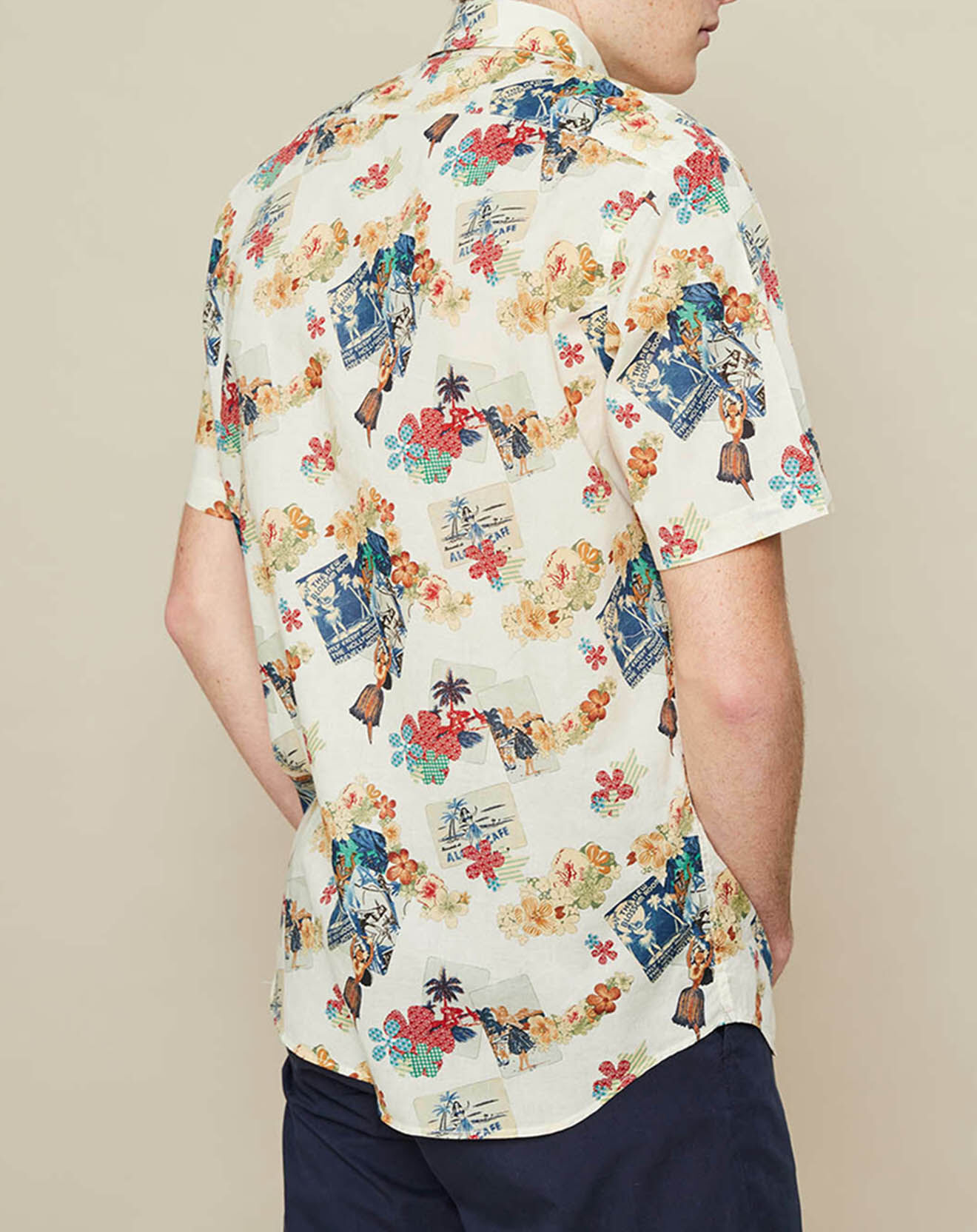 Hartford Chemise slim Side écru/multicolore