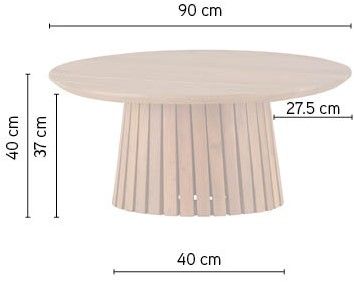 Salontafel Zwart Burundi ⌀90  x H40 cm