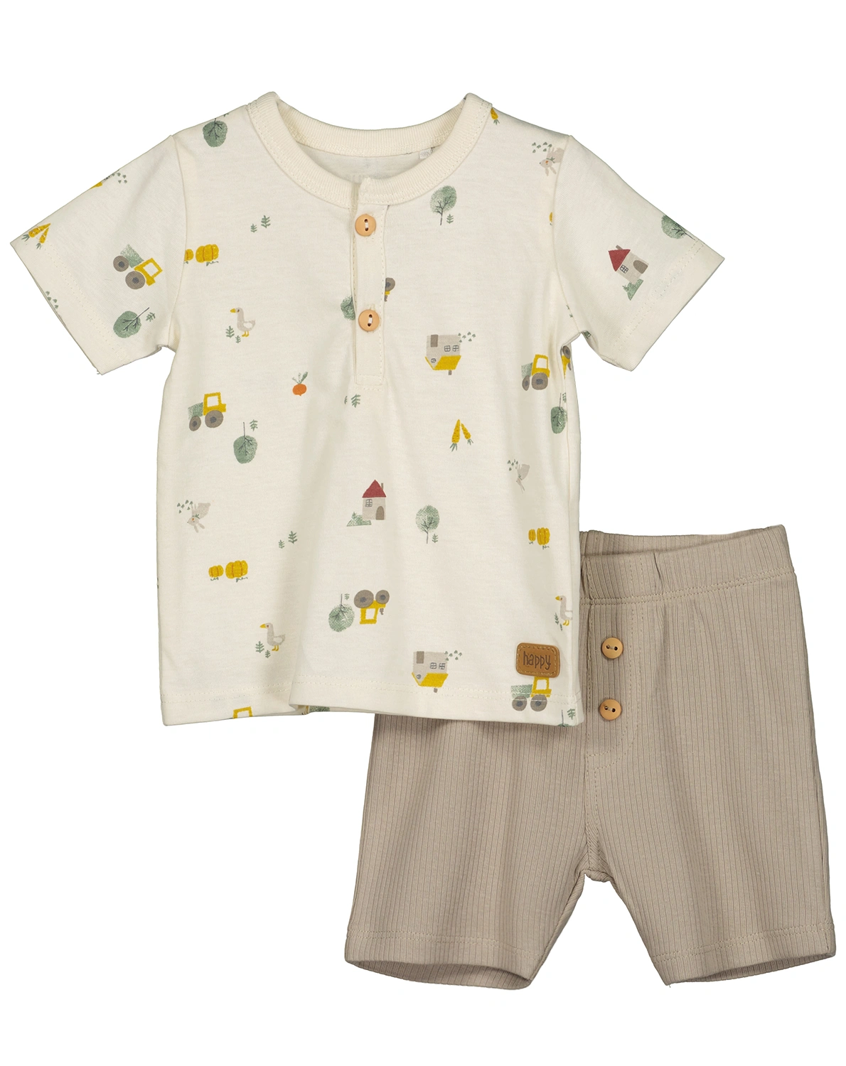 T-Sirt LITTLE FARM mit Shorts in offwhite