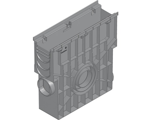 Hauraton Recyfix PRO 100 inlaatbox van PP met geïntegreerd frame en kunststof emmer 500 mm x 160 mm x 504 mm
