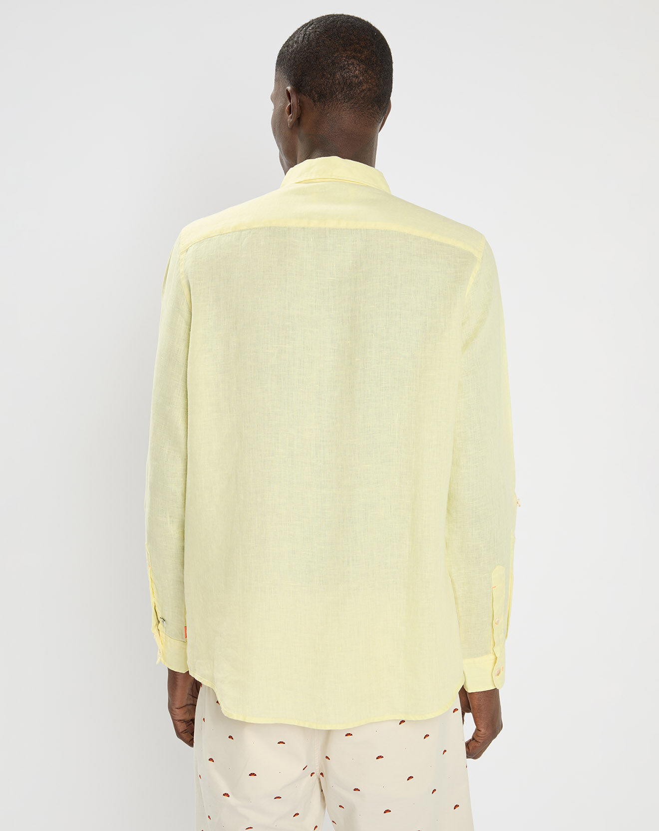 Scotch & Soda Chemise 100% Lin Regular Fit Garment Dyed jaune clair