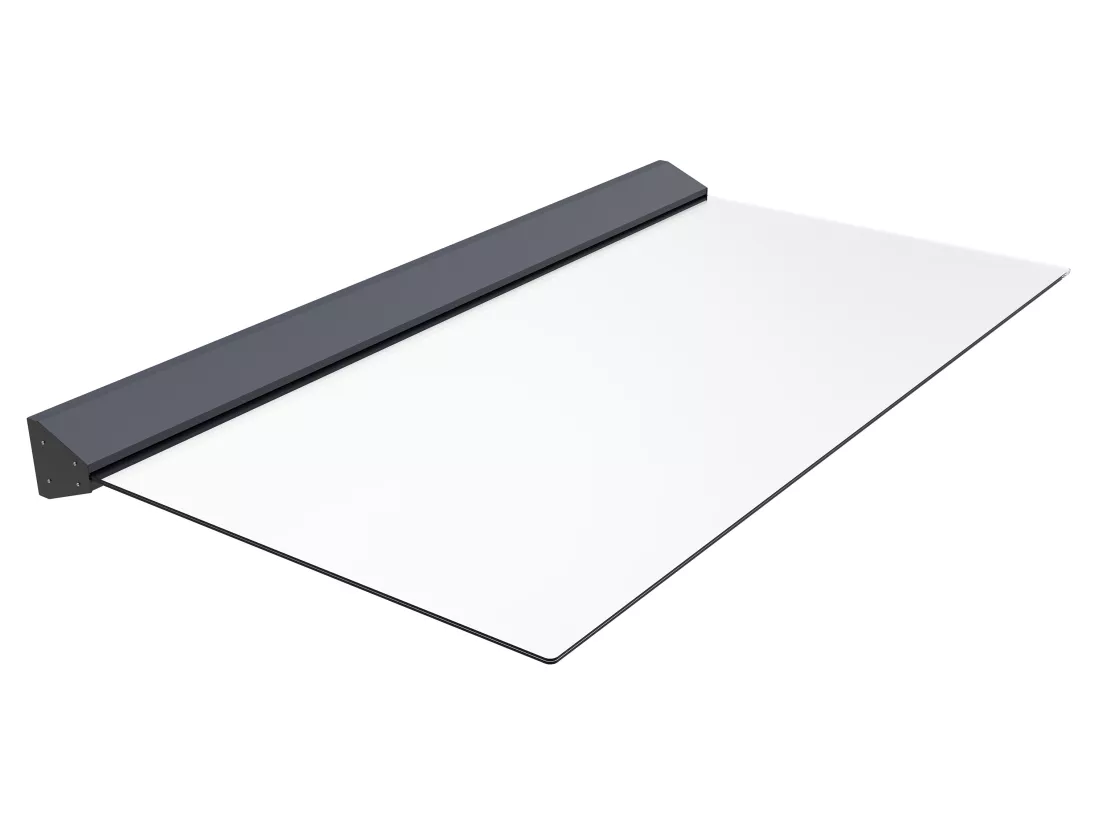 Auvent de porte en aluminium L140 x l90 cm plat avec leds - LUXAMA