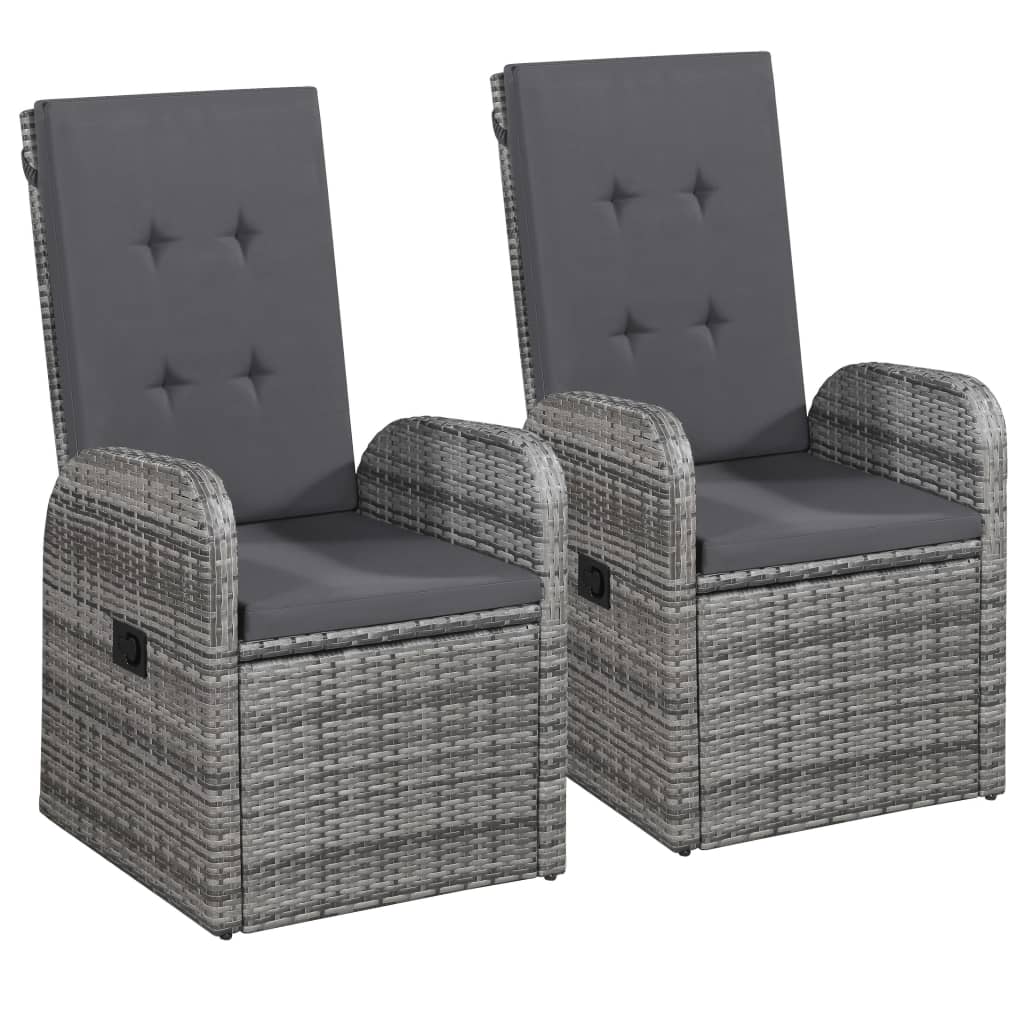 Ensemble de salle à manger de jardin meuble extérieur avec coussins 5 pièces gris