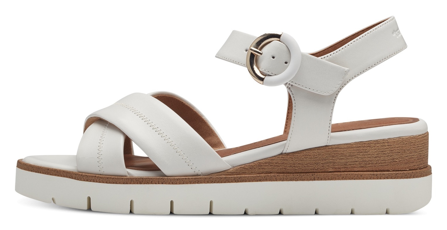 Tamaris Keilsandalette  , Sommerschuh, Riemchensandale mit Ziernähten
