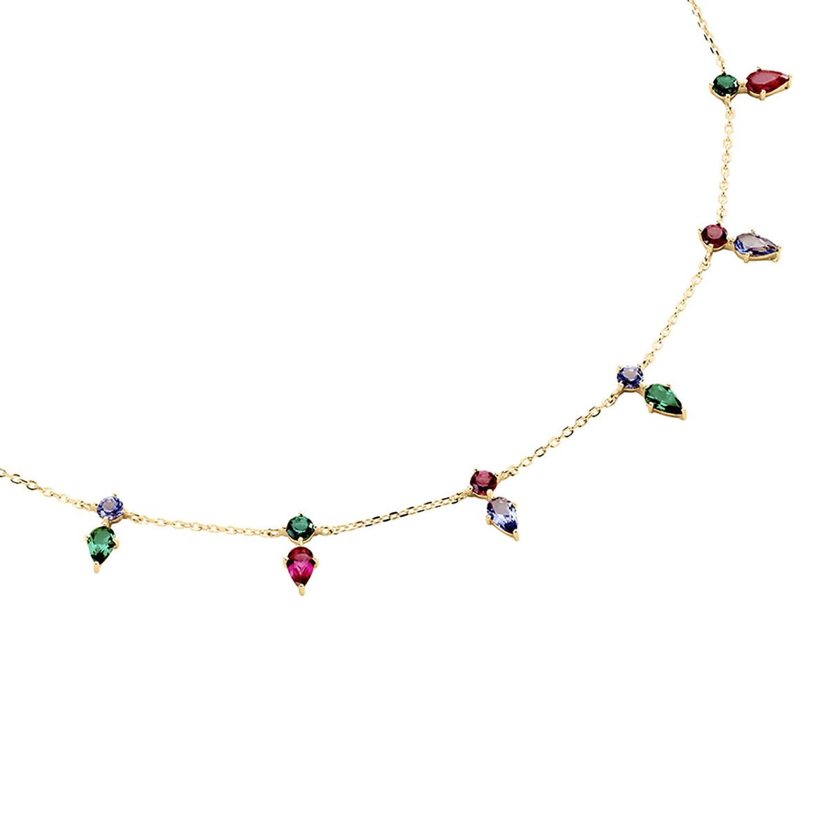Collier Agatha Astro argent doré pampilles oxydes