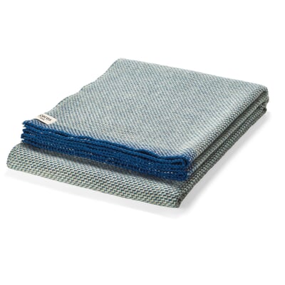 Lammwolldecke Una, Blau-Grau