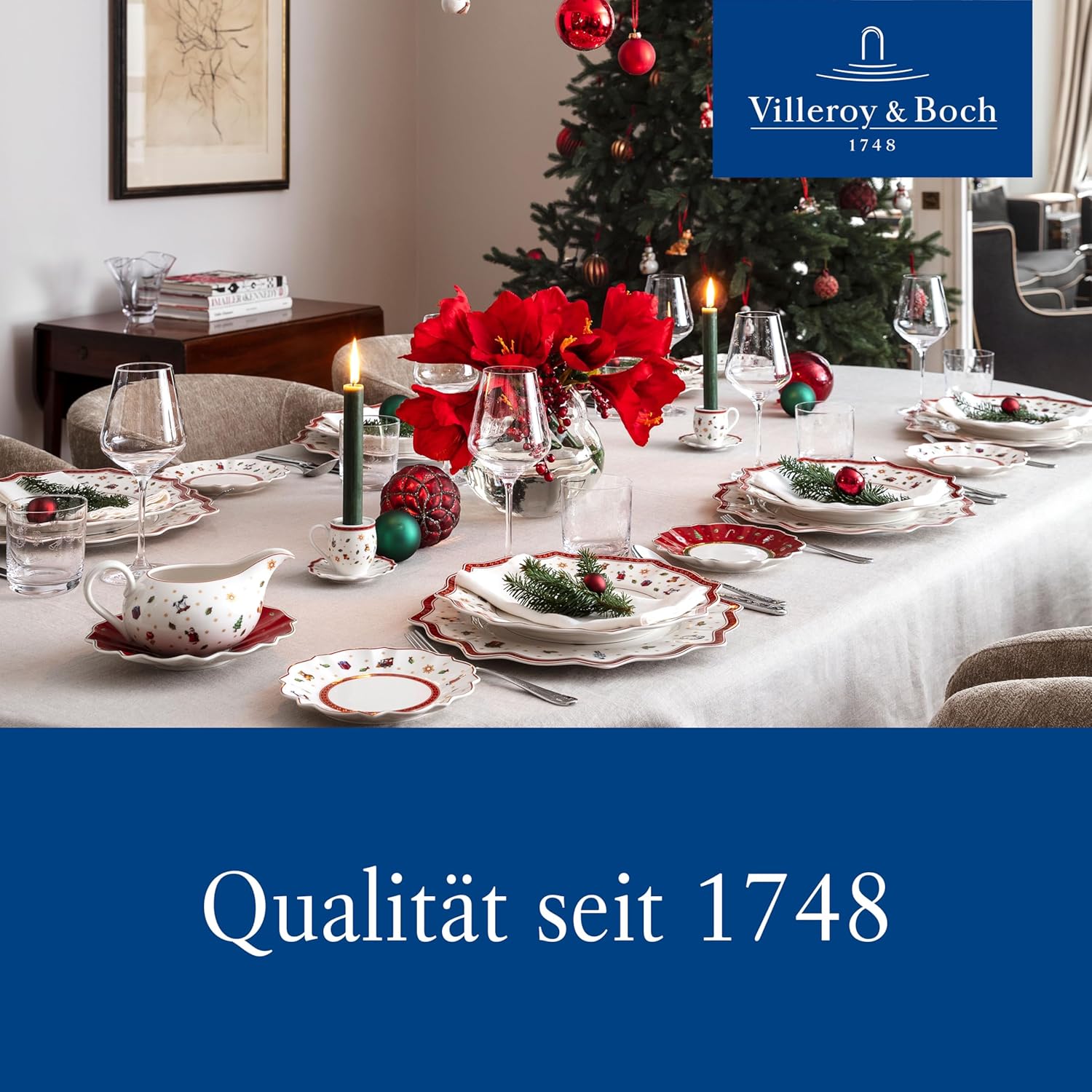 Villeroy & Boch - Toy's Delight Frühstücks-Set für 2 Nussknacker 6-teilig Bunt, Weihnachten, Geschirr Set mit Frühstückstellern, Tassen und Schüsseln, Weihnachtsgeschirr, Premium Porzellan