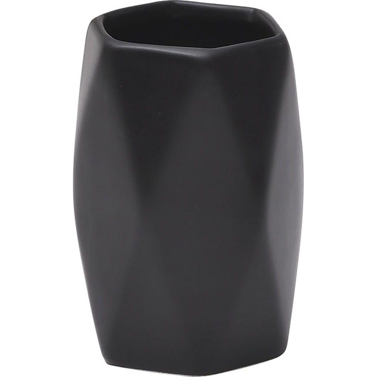 GOBELET GRES FORME LOSANGE NOIR