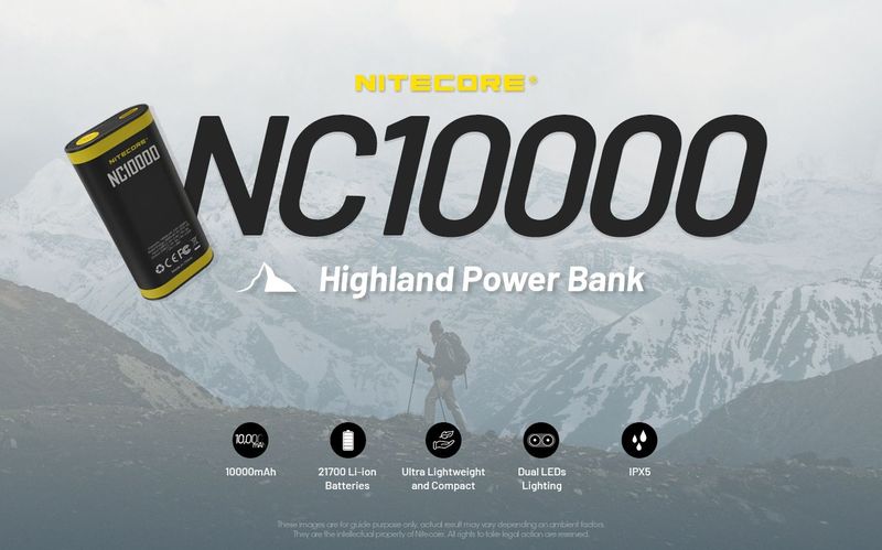 Nitecore - NC10000 Highland Powerbank - Zwart - 21700 Li-ion Batterijen