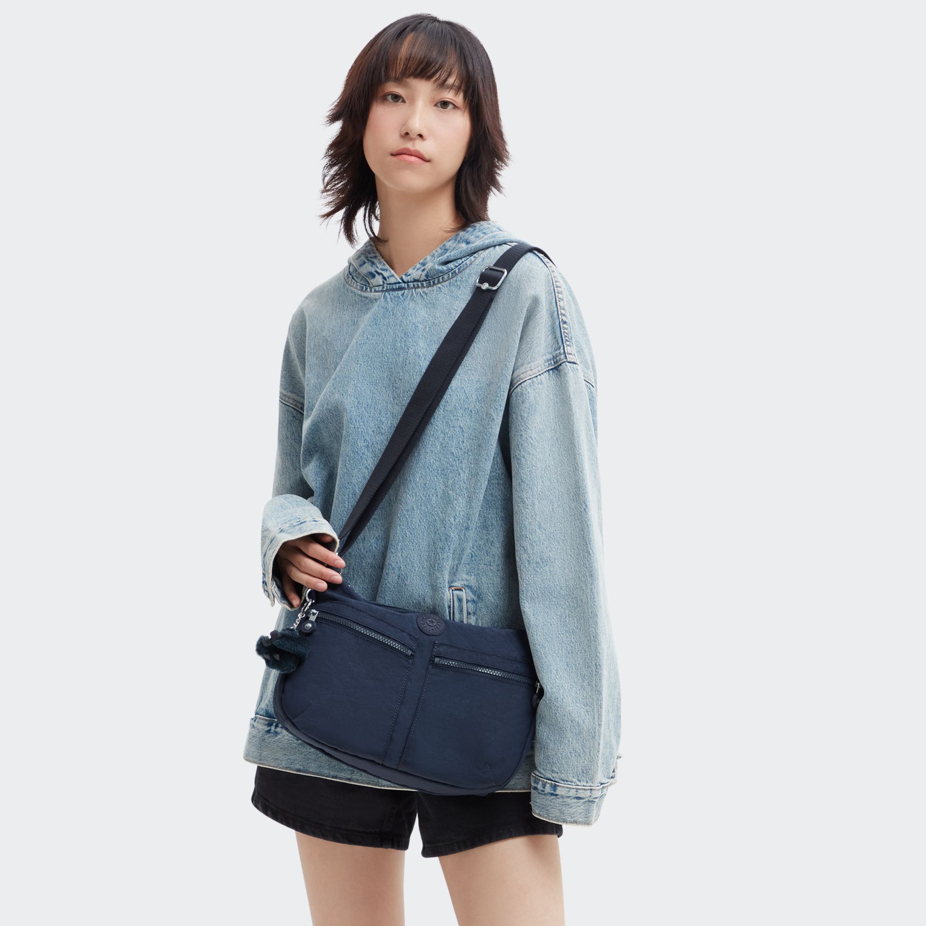 IZELLAH Sac Épaule à Bandoulière Taille Moyenne  - Blue Bleu 2