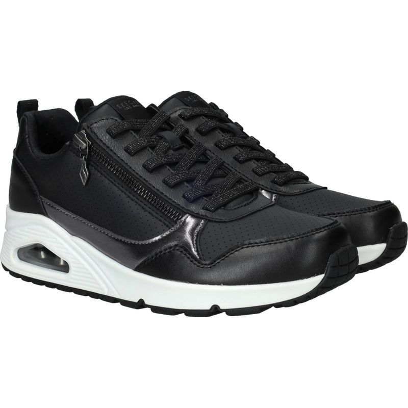 Skechers Uno Metallic Sliders Sneakers Zwart Dames