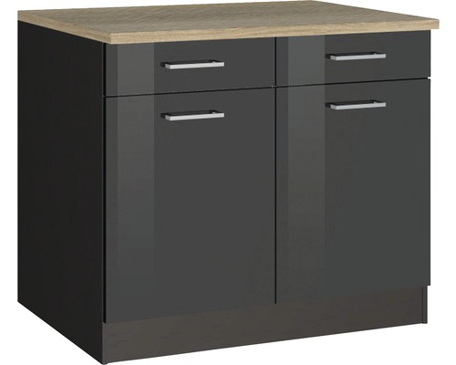 Held Furniture Milan onderkast corpus BxDxH 100x60x85 cm grijs hoogglans gedemonteerd