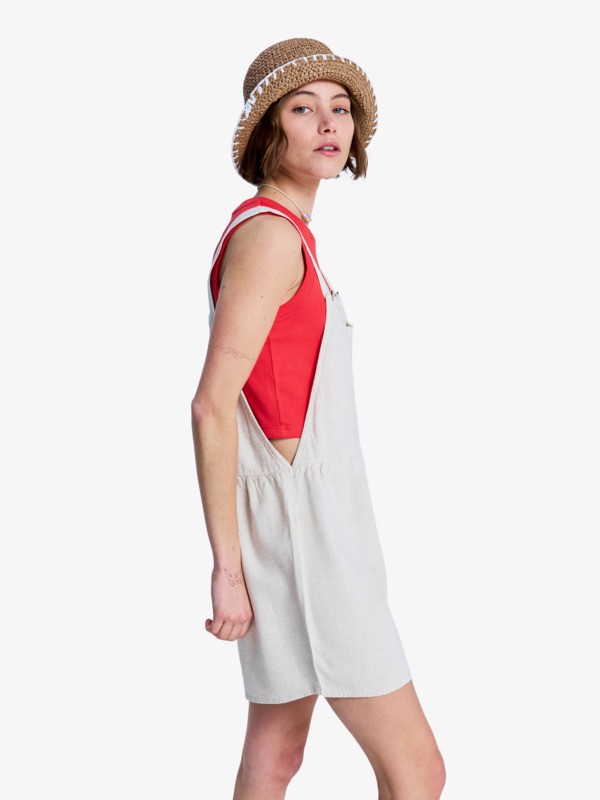 Easy Isle Mini Salopette courte Beige Femme