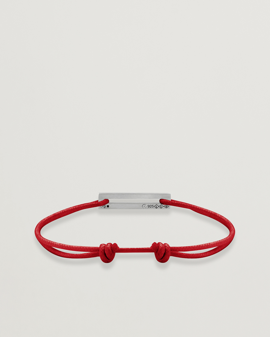LE GRAMME Cord Bracelet Le 17/10 Red/Sterling Silver