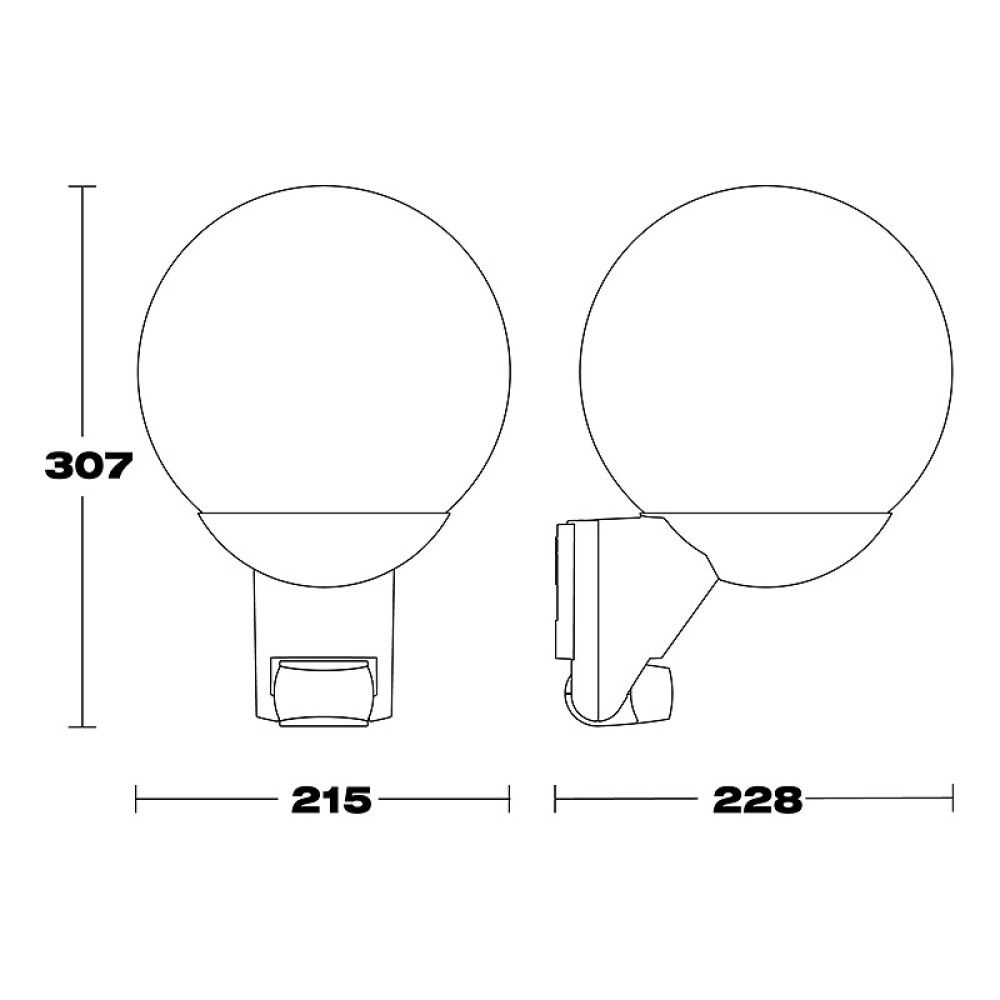 VEGGLAMPE STEINEL MED SENSOR L585 HVIT