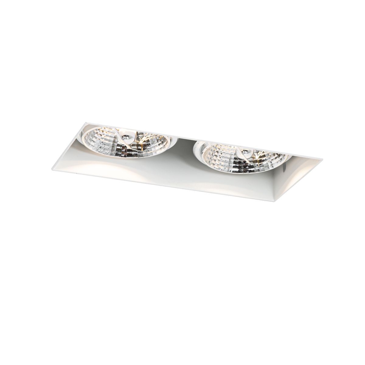 Set van 6 inbouwspots wit GU10 70mm 2-lichts trimless - Oneon
