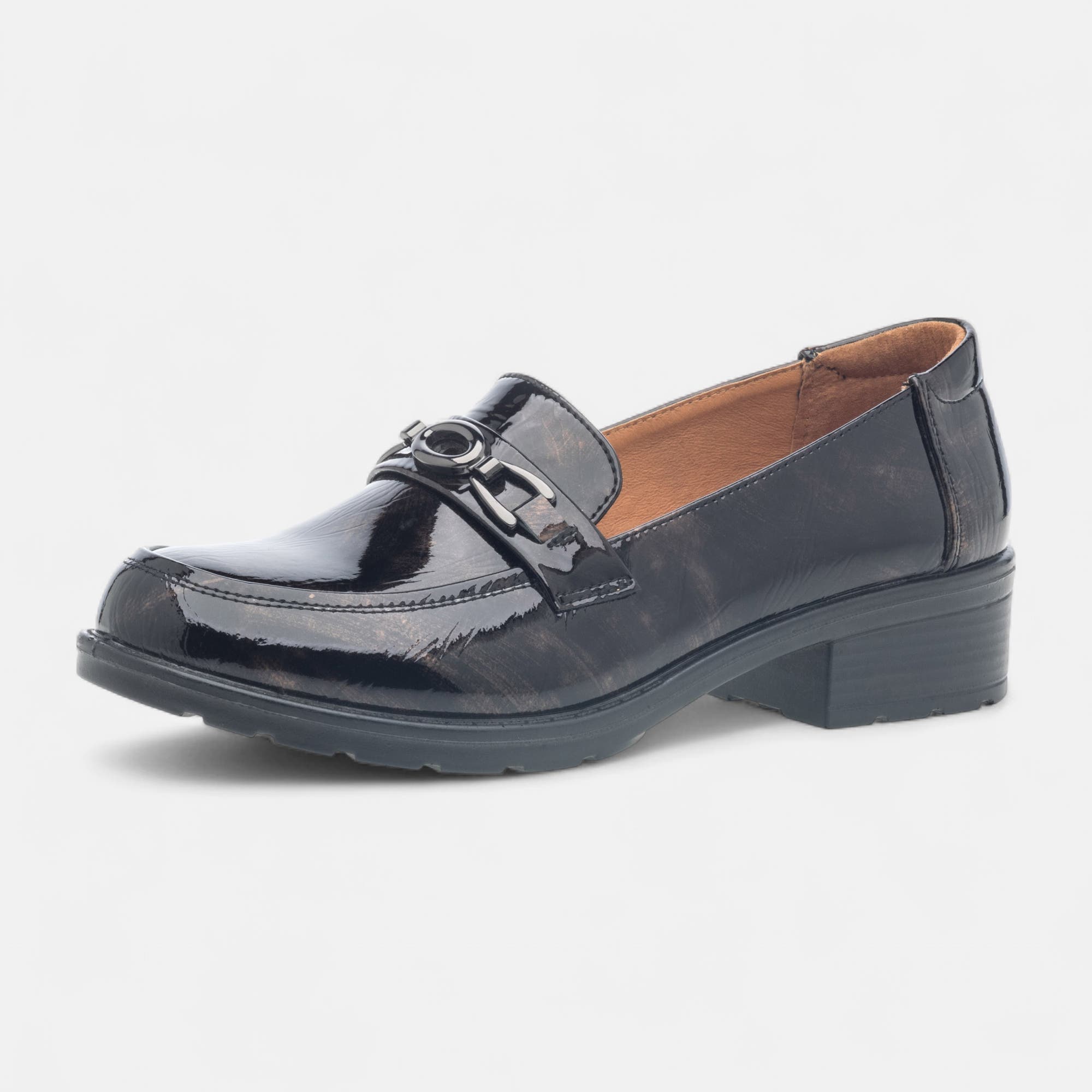 Mocassins pieds sensibles Femme en cuir bronze