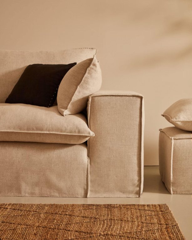 Kave Home Anarela 3-zits bank beige linnen