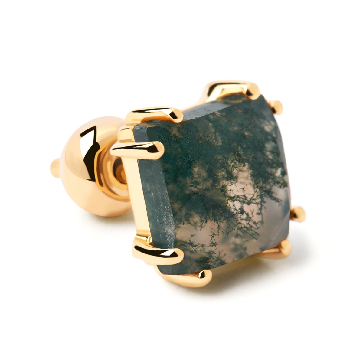 Boucle d'oreille individuelle PdPaola Suki Agate verte
