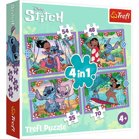 Lilo & Stitch puslespil 4i1 - 35 ,48, 54 og 70 brikker