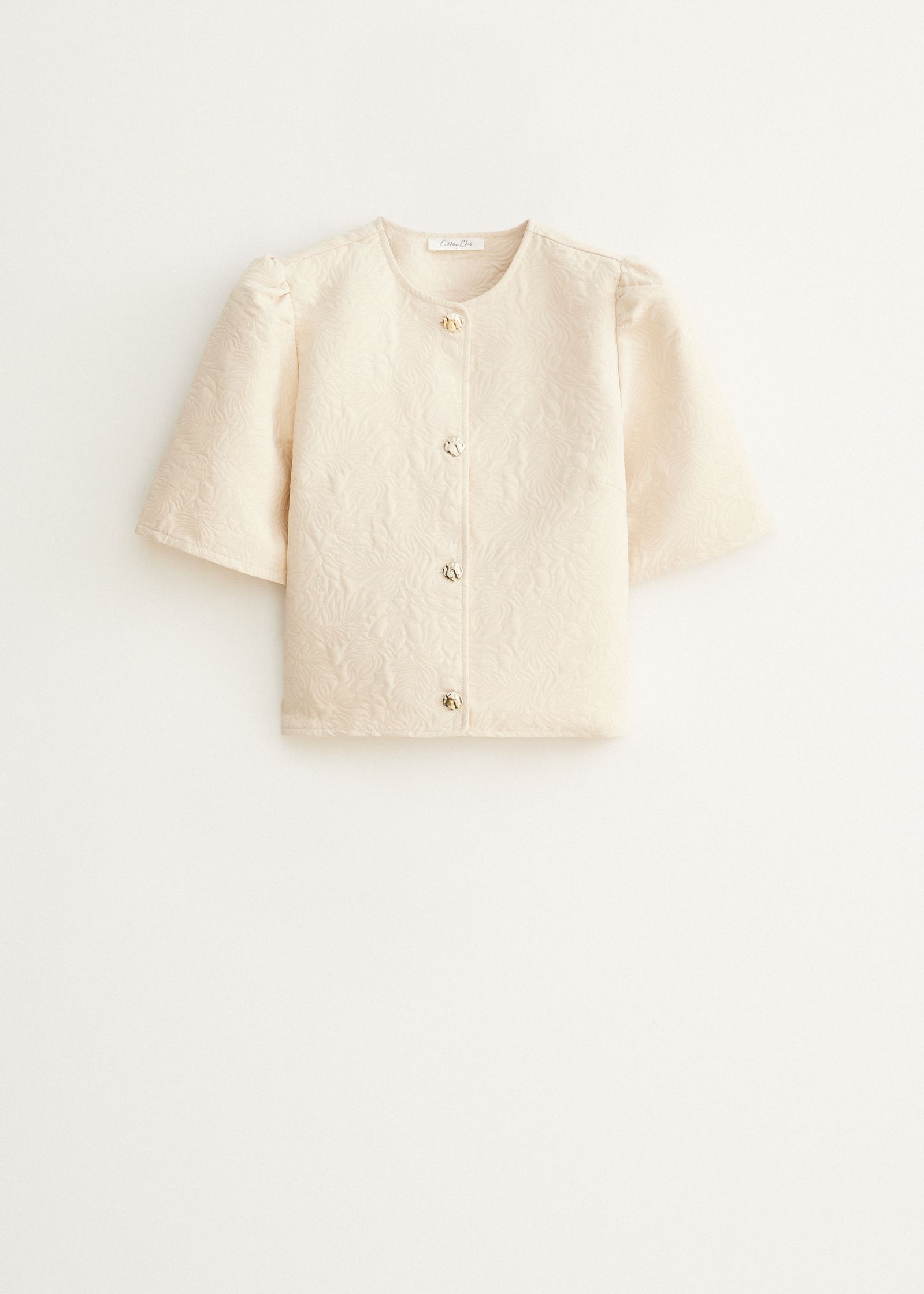 Blouse met jacquard details
