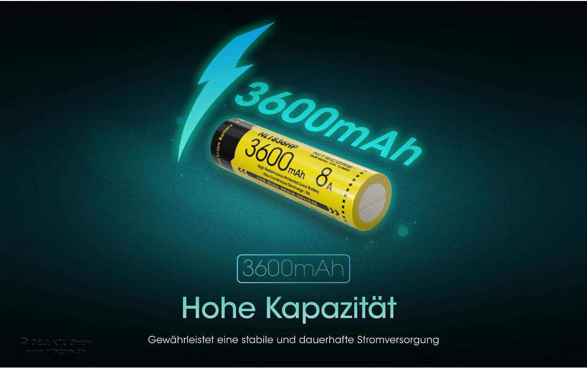 Akku NL1836HP Li-Ion Typ 18650 3600 mAh, 1 StückAkku