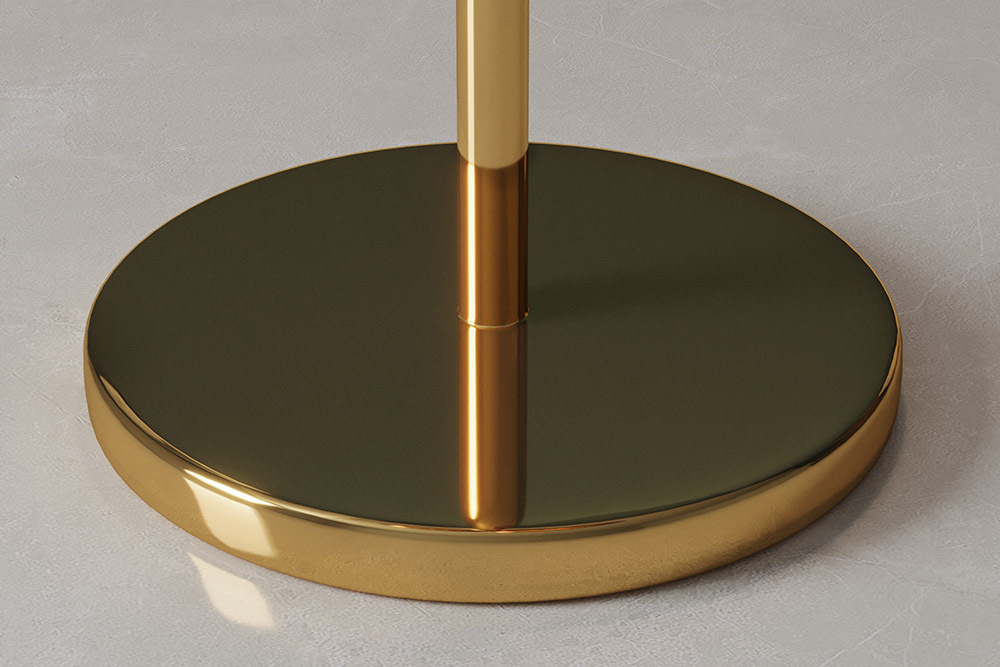 Design Stehlampe LIQUID DIAMOND 170cm gold Glas Stahl sieben Schirme Kugelleuchte
