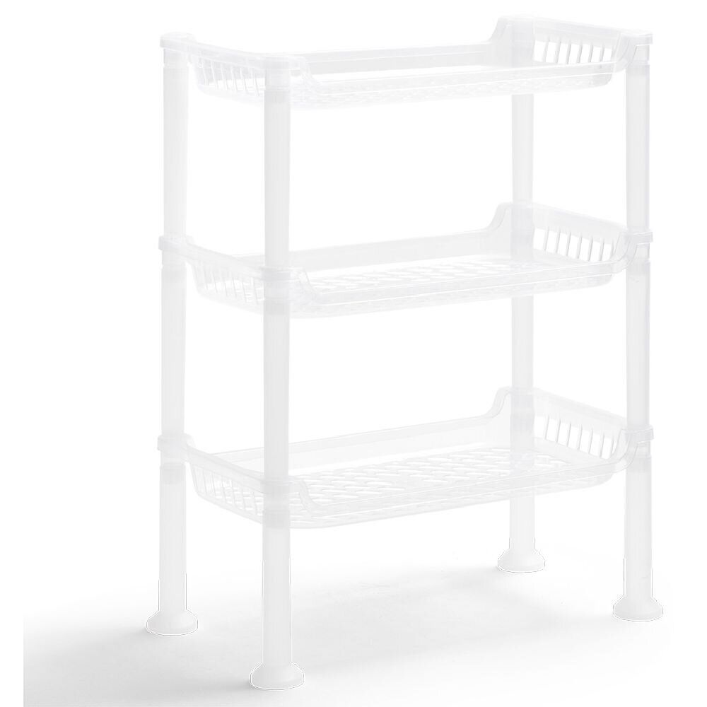 Étagère à poser 3 niveaux plastique transparent 32,5x18xH.33,5cm