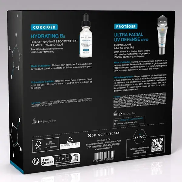 Kit Skinceuticals para Desidratação e Alívio da Opacidade: Hidratante B5 + Ultra Facial Defense FPS 50 (brinde)