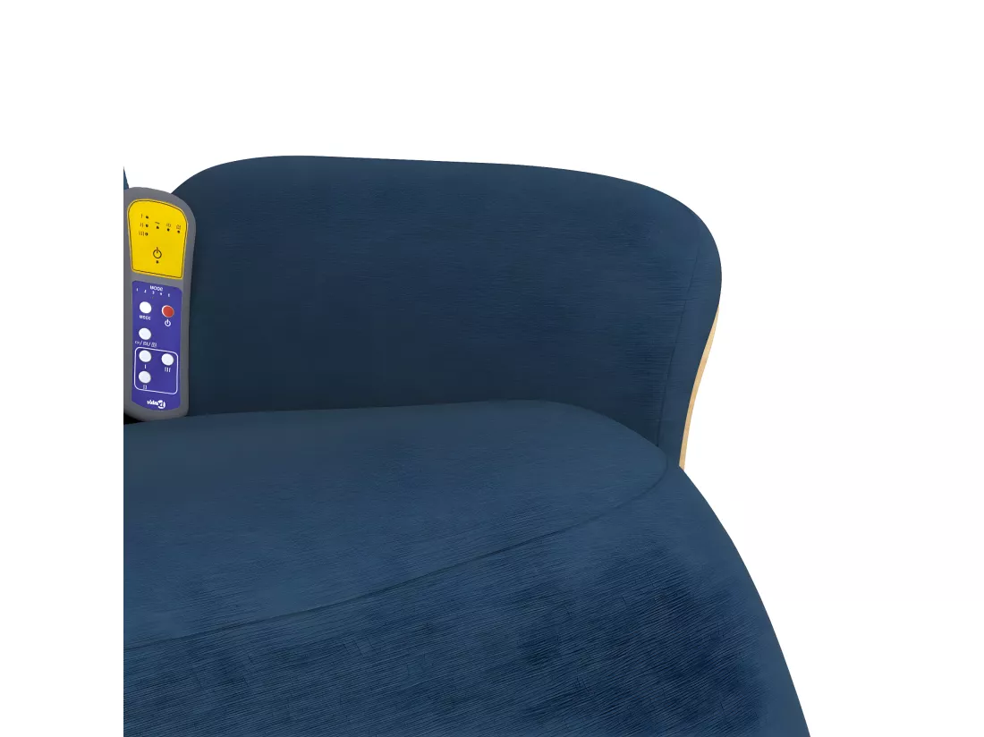 Fauteuil inclinable de massage avec repose-pieds bleu tissu